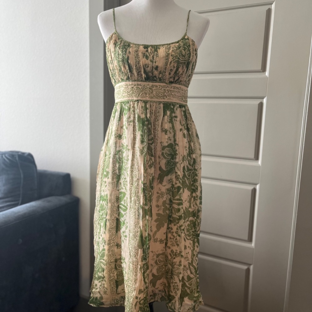 Jones New York Silk Green Pattern Dress - Picture 2 of 8